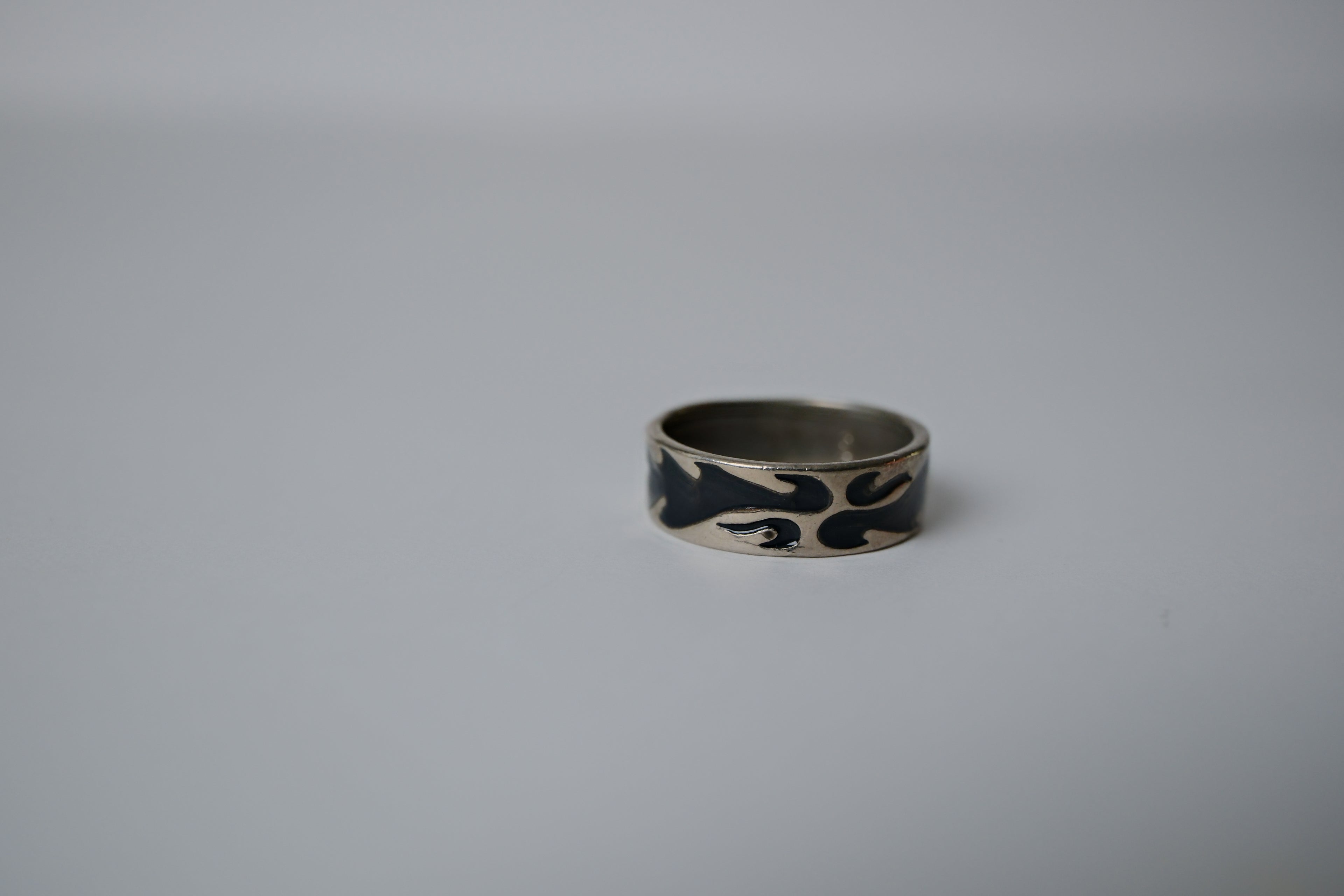 Fire Pattern Sterling Silver Ring