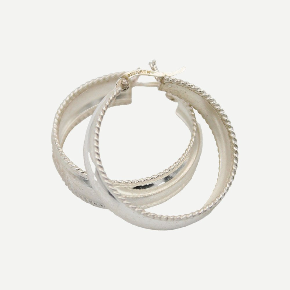 Vintage Classic Silver 25mm Hoops