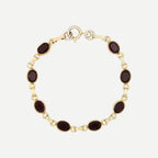 Vintage Gold-Filled Garnet Bezel Bracelet
