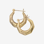 Vintage Sterling Silver Gold Etched Hoops