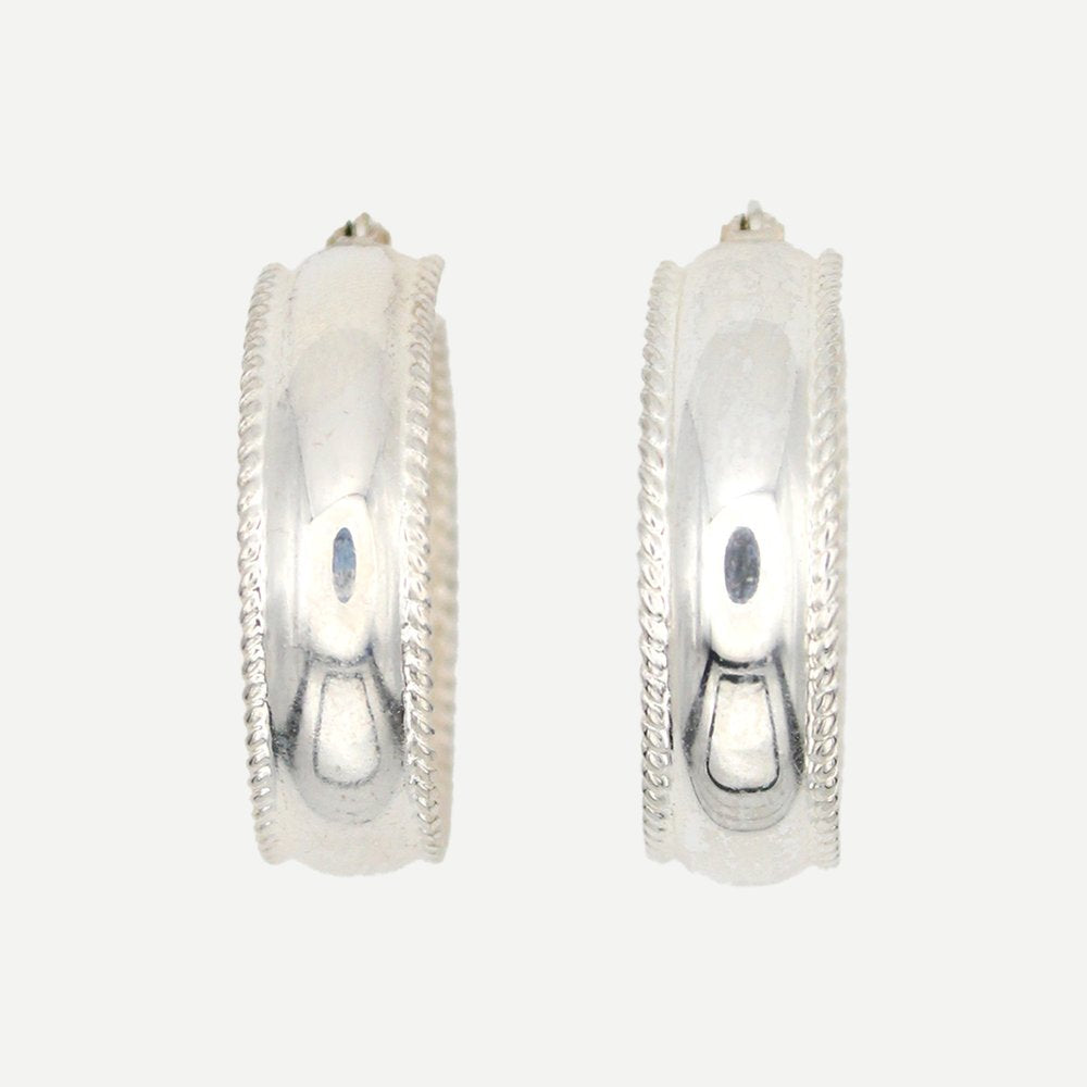 Vintage Classic Silver 25mm Hoops