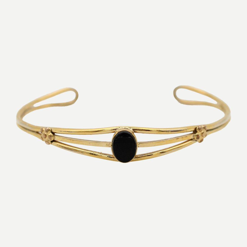 Vintage Gold-Filled Onyx Cuff