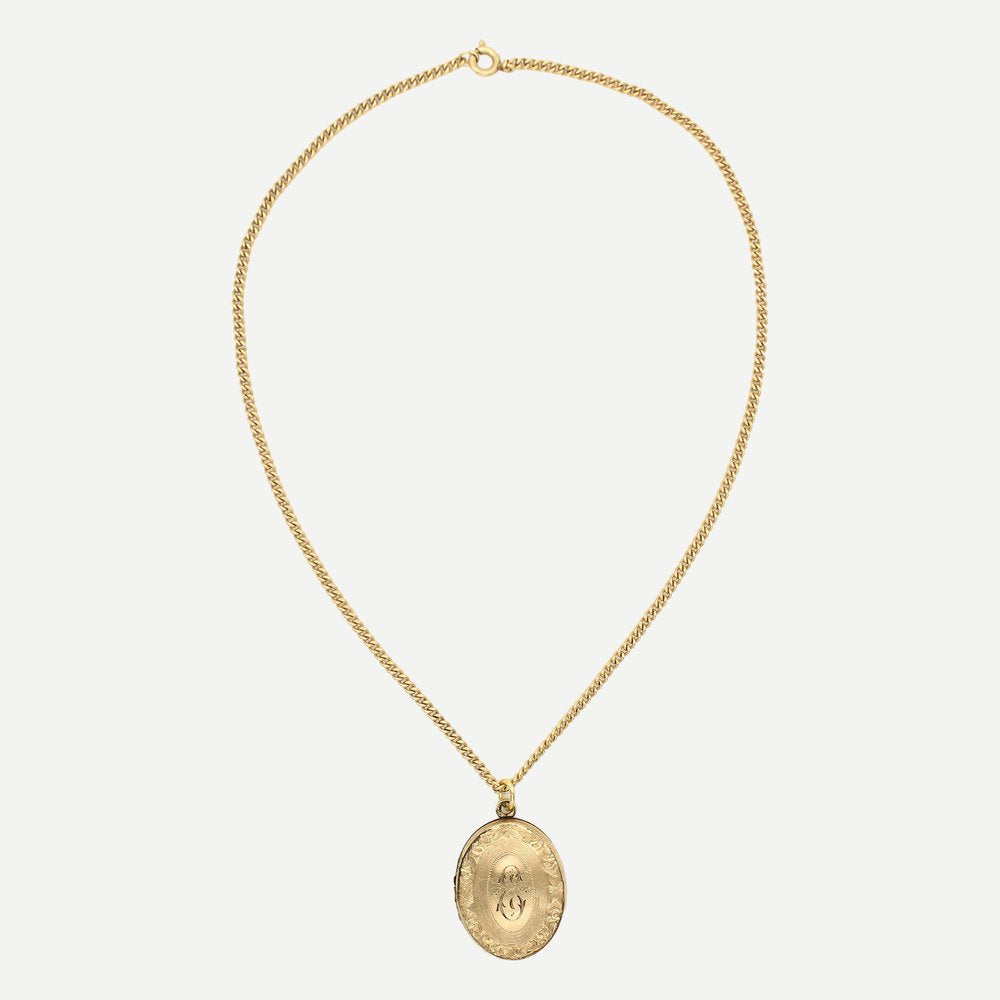 Vintage Gold-Filled "E" Locket Necklace