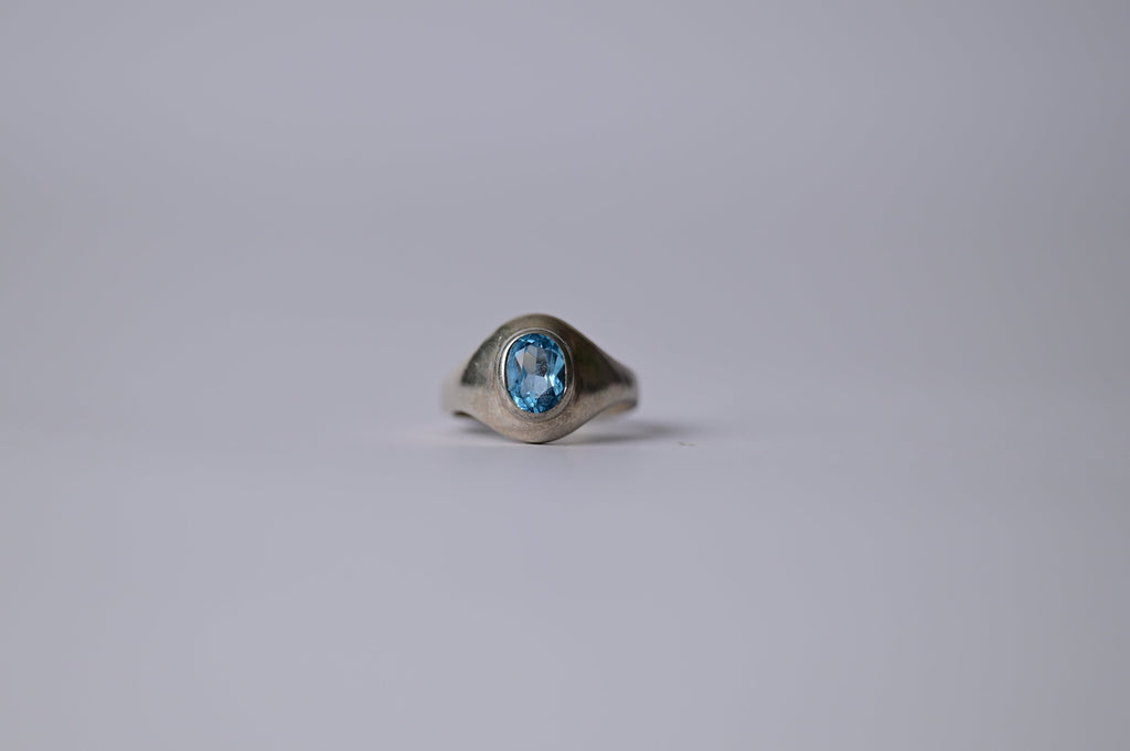 55Carat Blue Topaz Sterling Ring