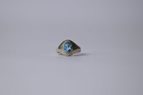 55Carat Blue Topaz Sterling Ring
