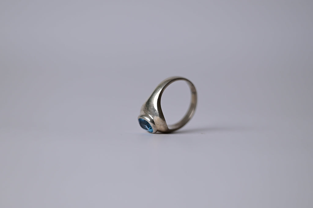 55Carat Blue Topaz Sterling Ring