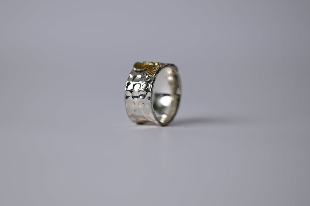 Vintage Hammered Butterfly Statement Ring
