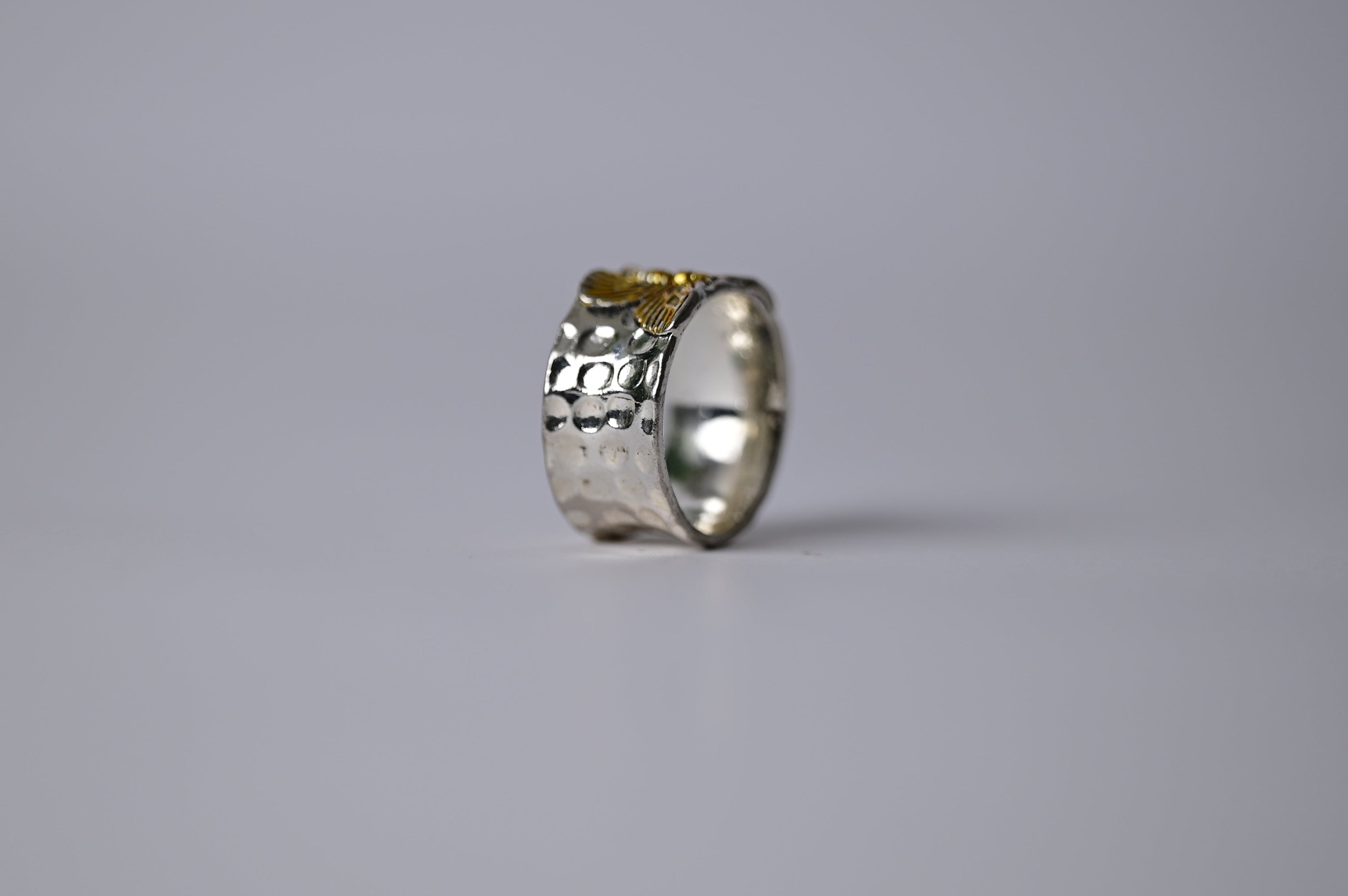 Vintage Hammered Butterfly Statement Ring