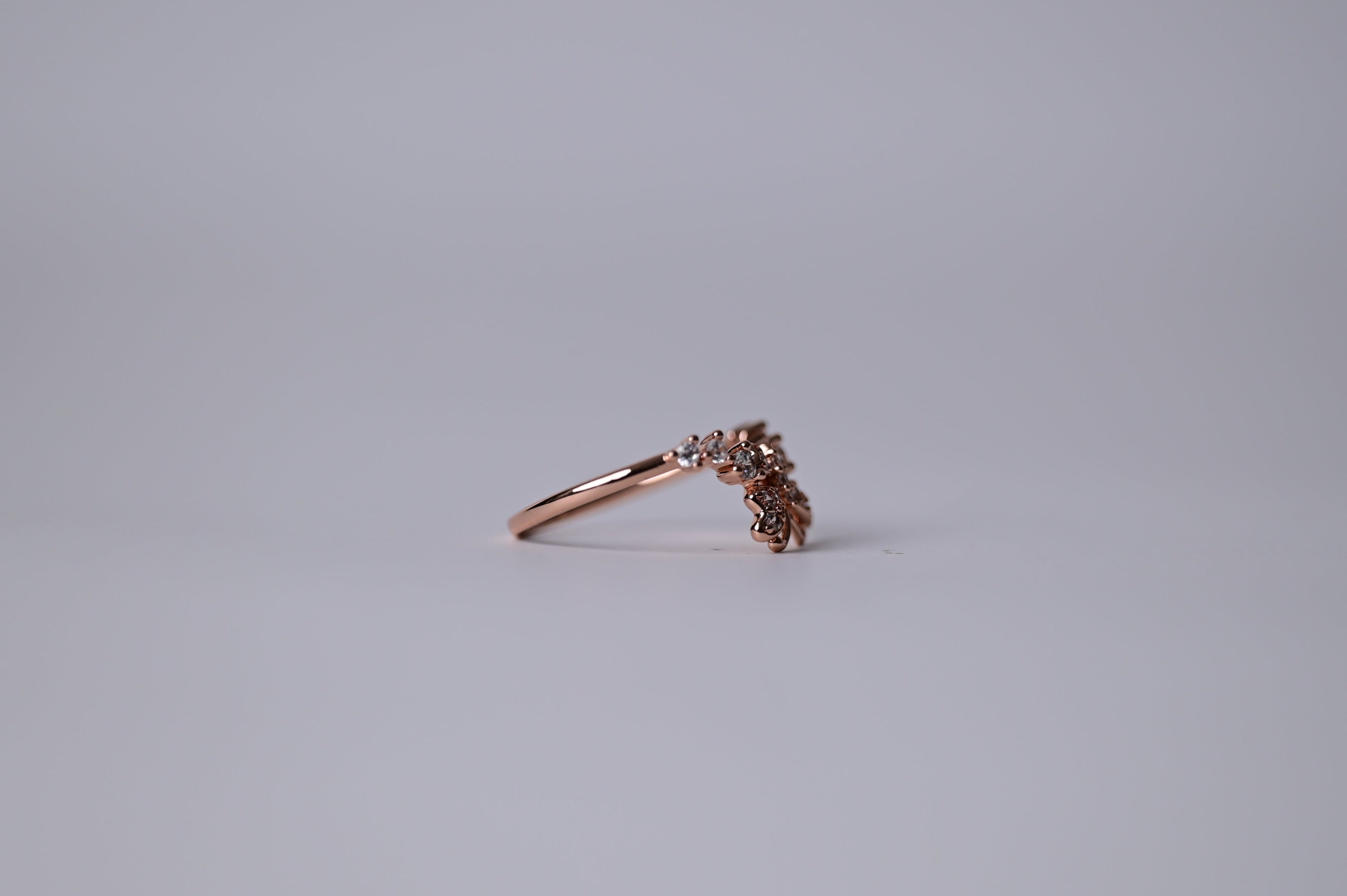 Rose Gold Butterly Ring with Rhinestones