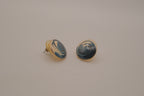 Vintage 1980s swirl enamel button stud earrings