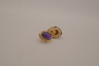 Vintage oval purple cabochon earrings