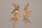 Long tassel butterfly drop earrings