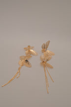 Long tassel butterfly drop earrings