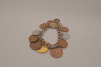 Vintage multi-country coin charm bracelet