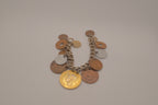 Vintage multi-country coin charm bracelet