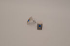 FAC dual-tone rectangular post earrings