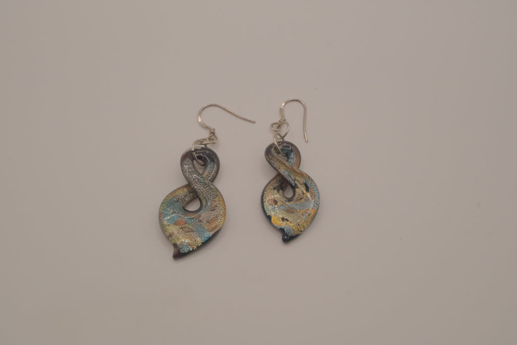 Murano-inspired art glass dangle earrings