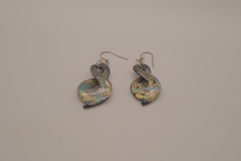 Murano-inspired art glass dangle earrings