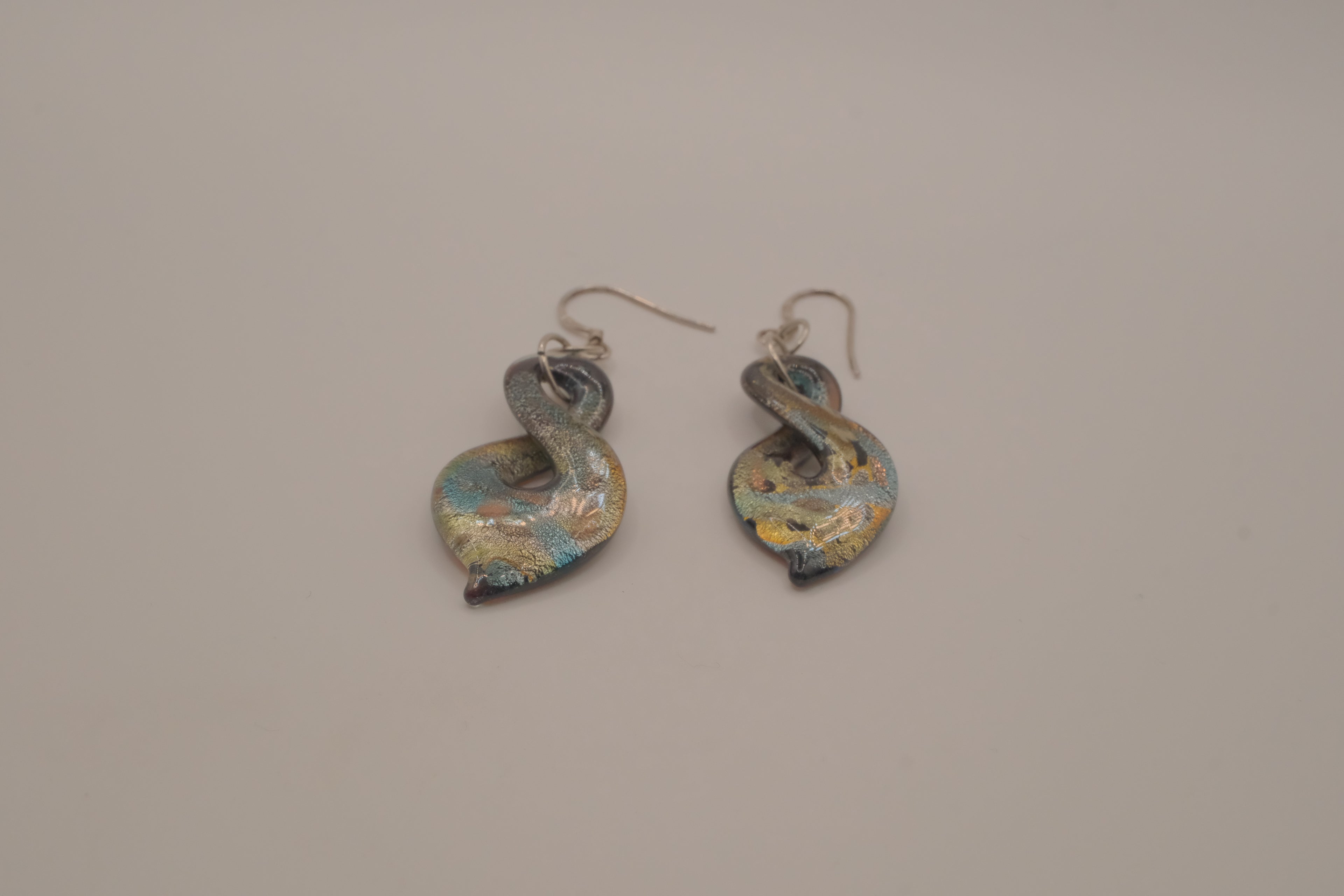 Murano-inspired art glass dangle earrings