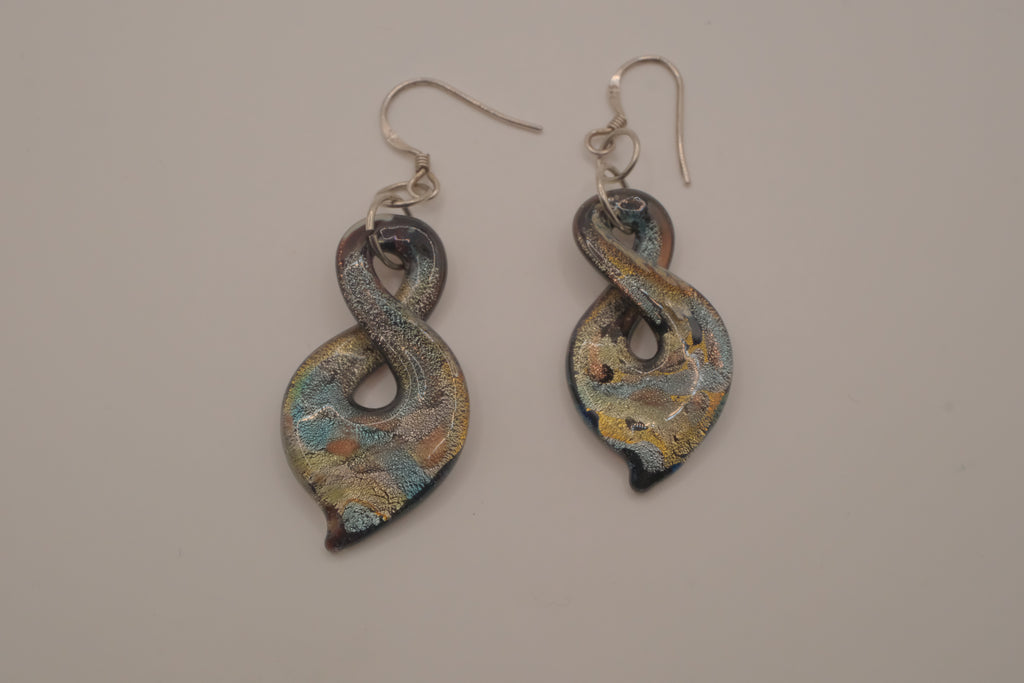 Murano-inspired art glass dangle earrings