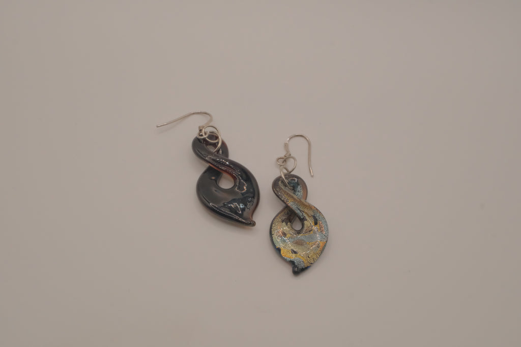 Murano-inspired art glass dangle earrings