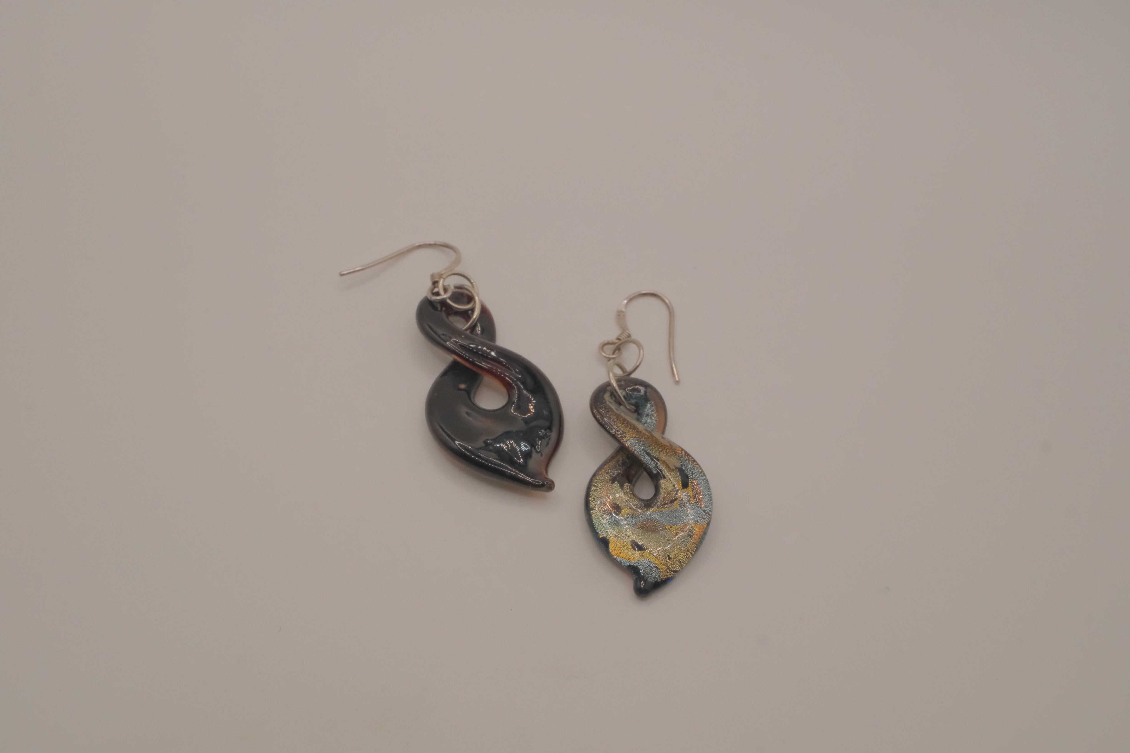 Murano-inspired art glass dangle earrings