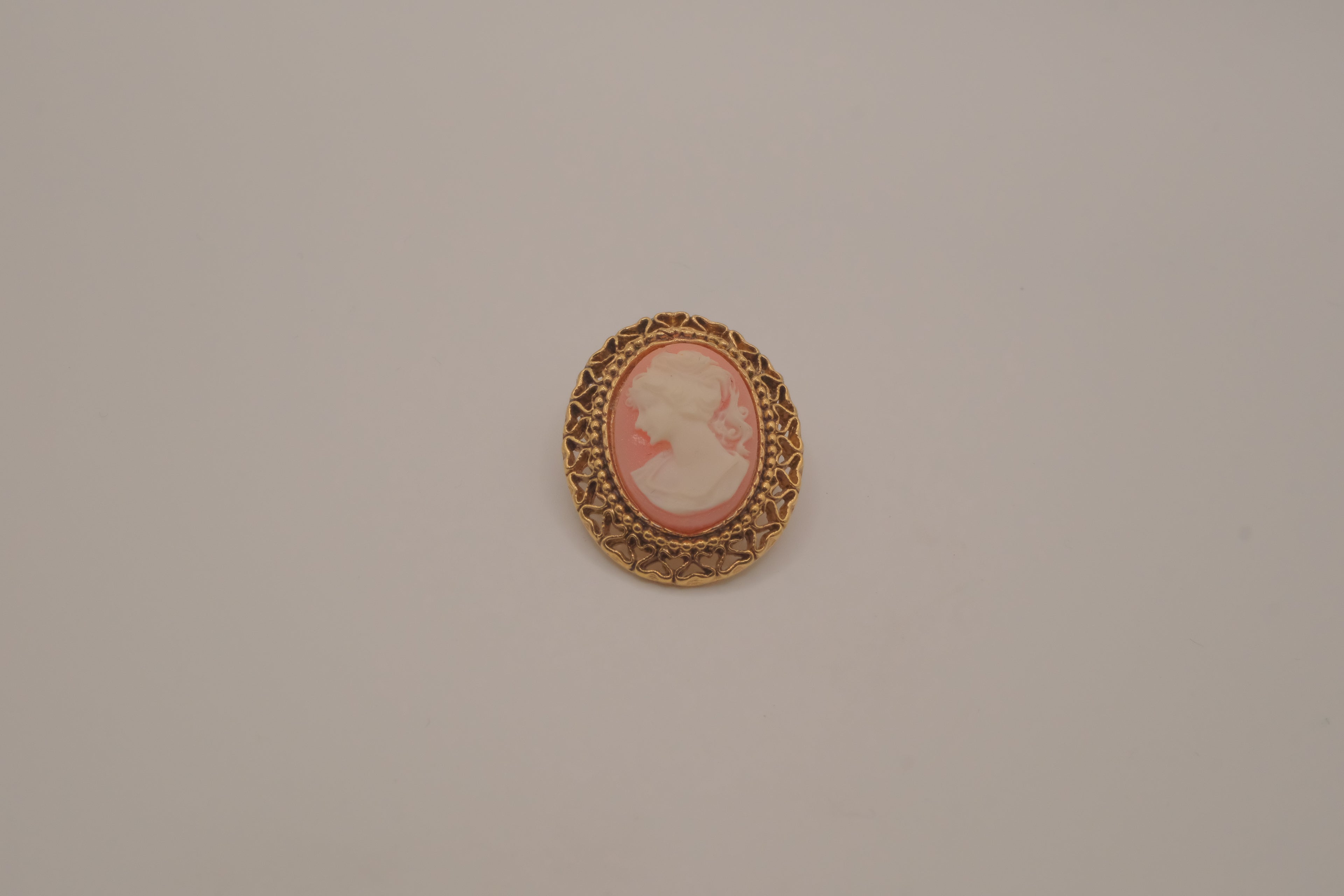 Vintage Pink cameo brooch