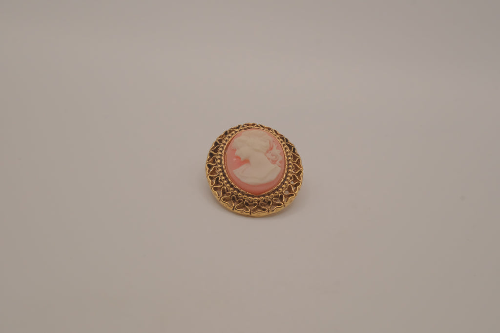 Vintage Pink cameo brooch