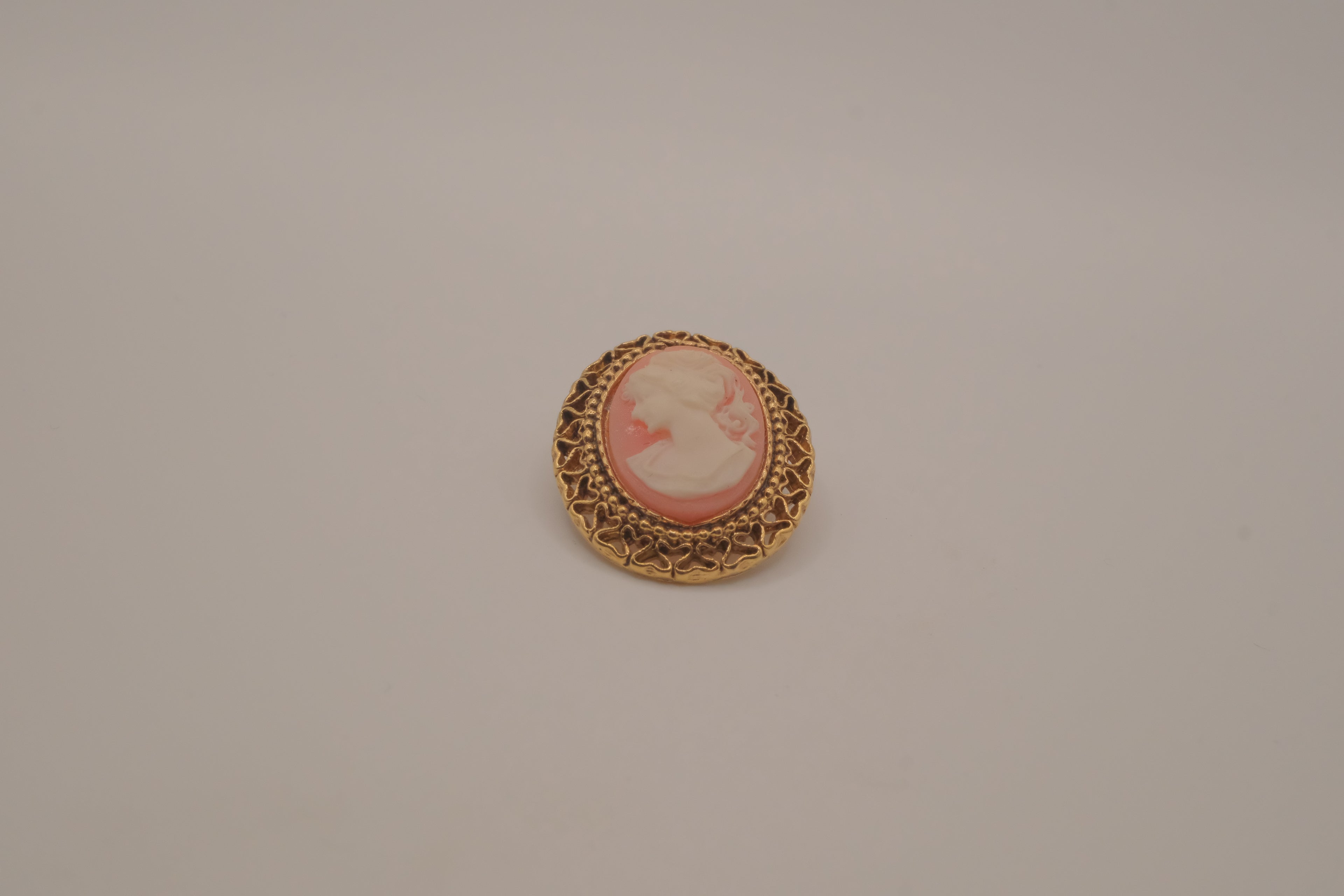 Vintage Pink cameo brooch