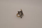 Antique brass filigree butterfly ring