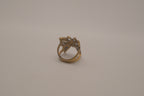 Antique brass filigree butterfly ring