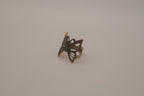 Antique brass filigree butterfly ring
