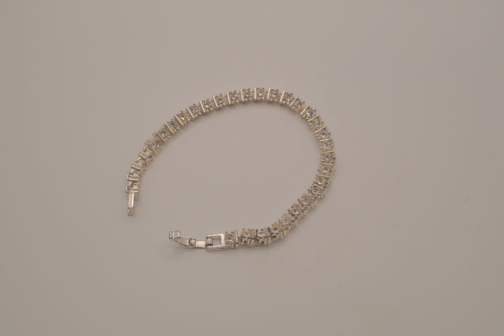 Classic silver tennis bracelet