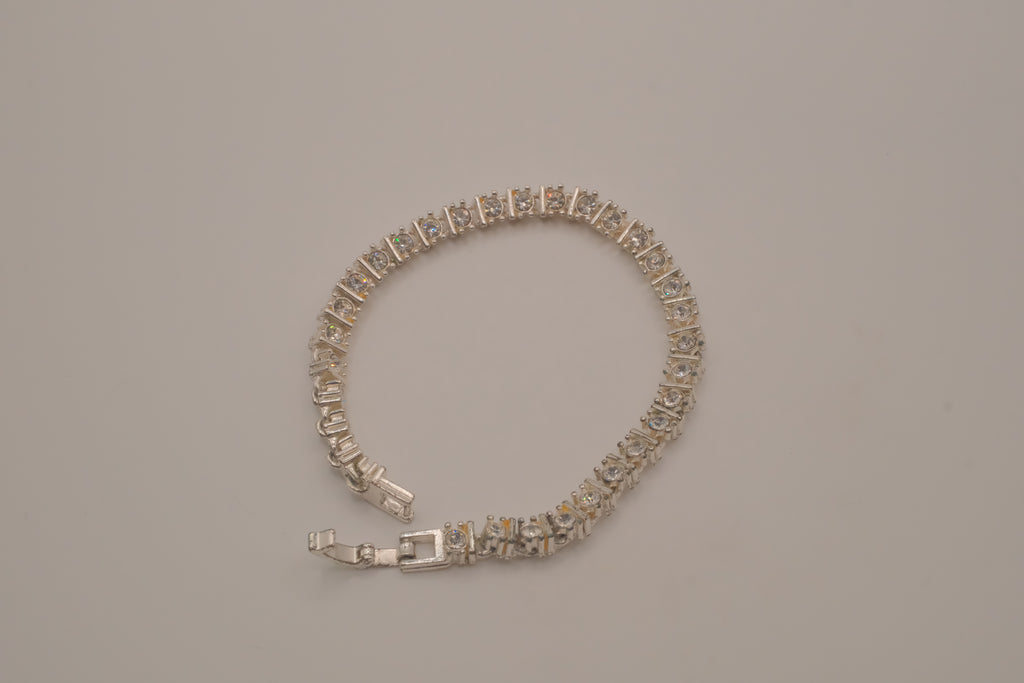Classic silver tennis bracelet