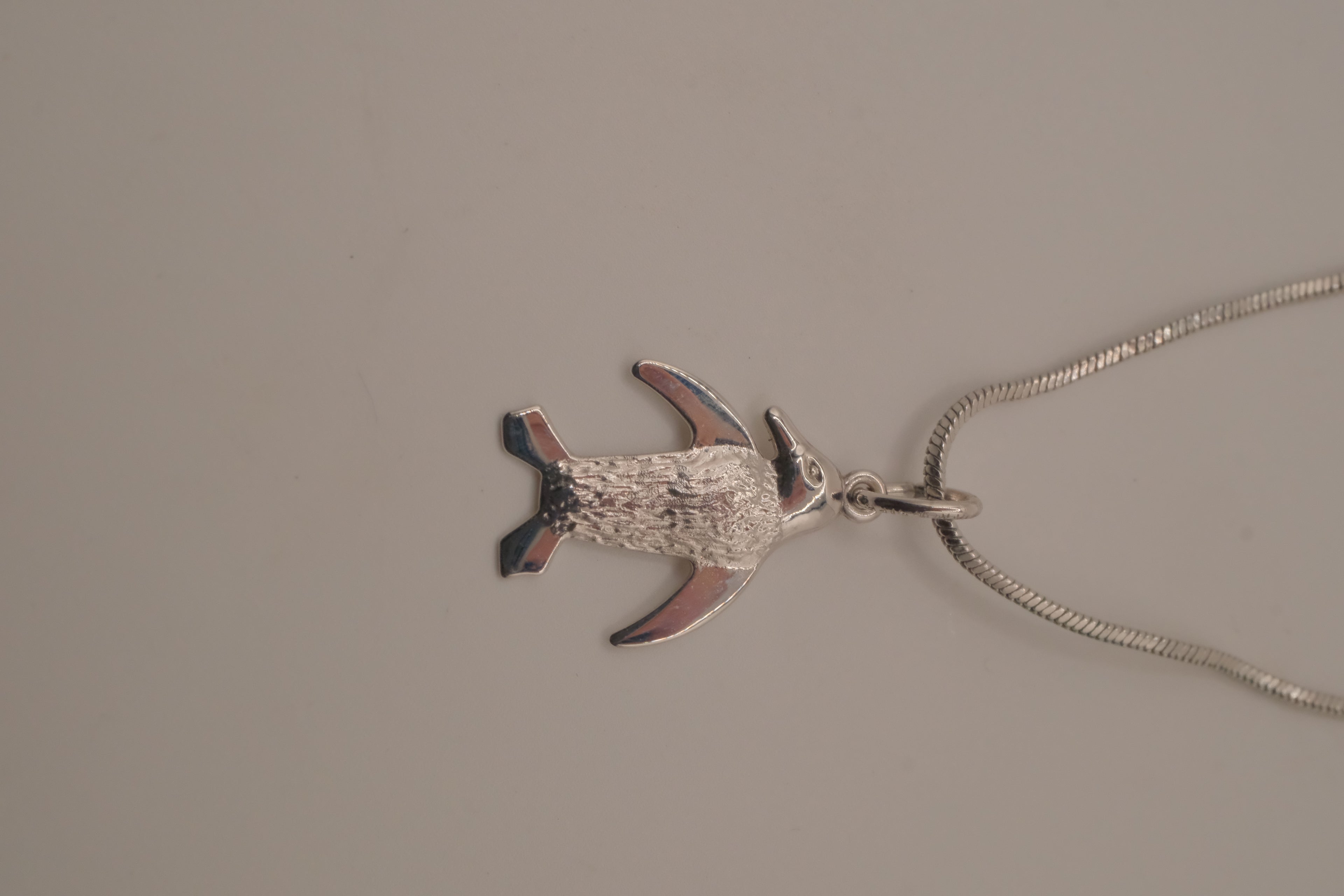 Sterling silver penguin pendant necklace