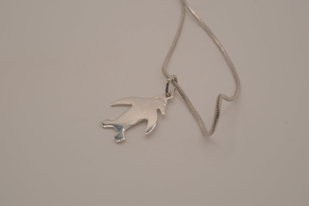 Sterling silver penguin pendant necklace