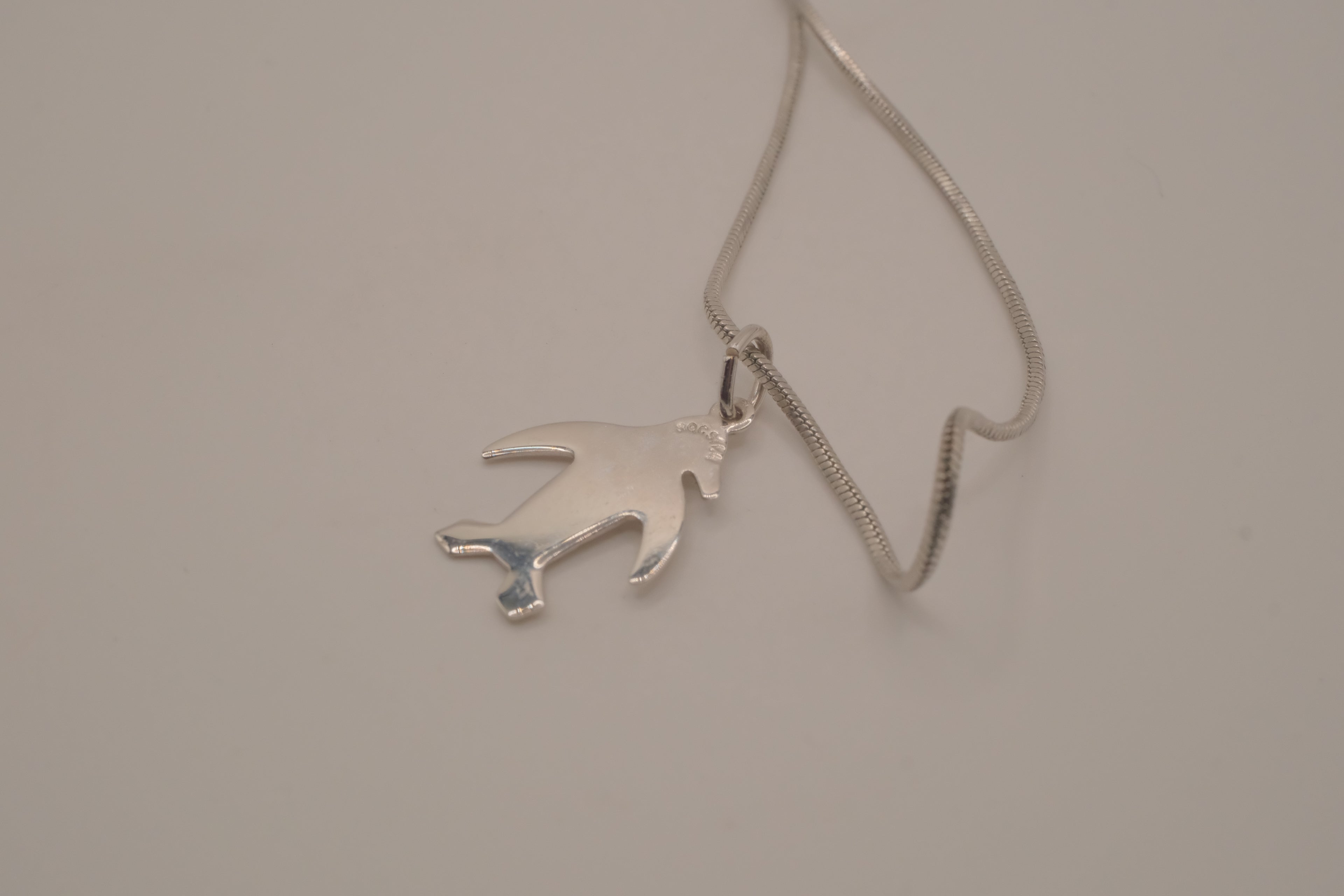 Sterling silver penguin pendant necklace
