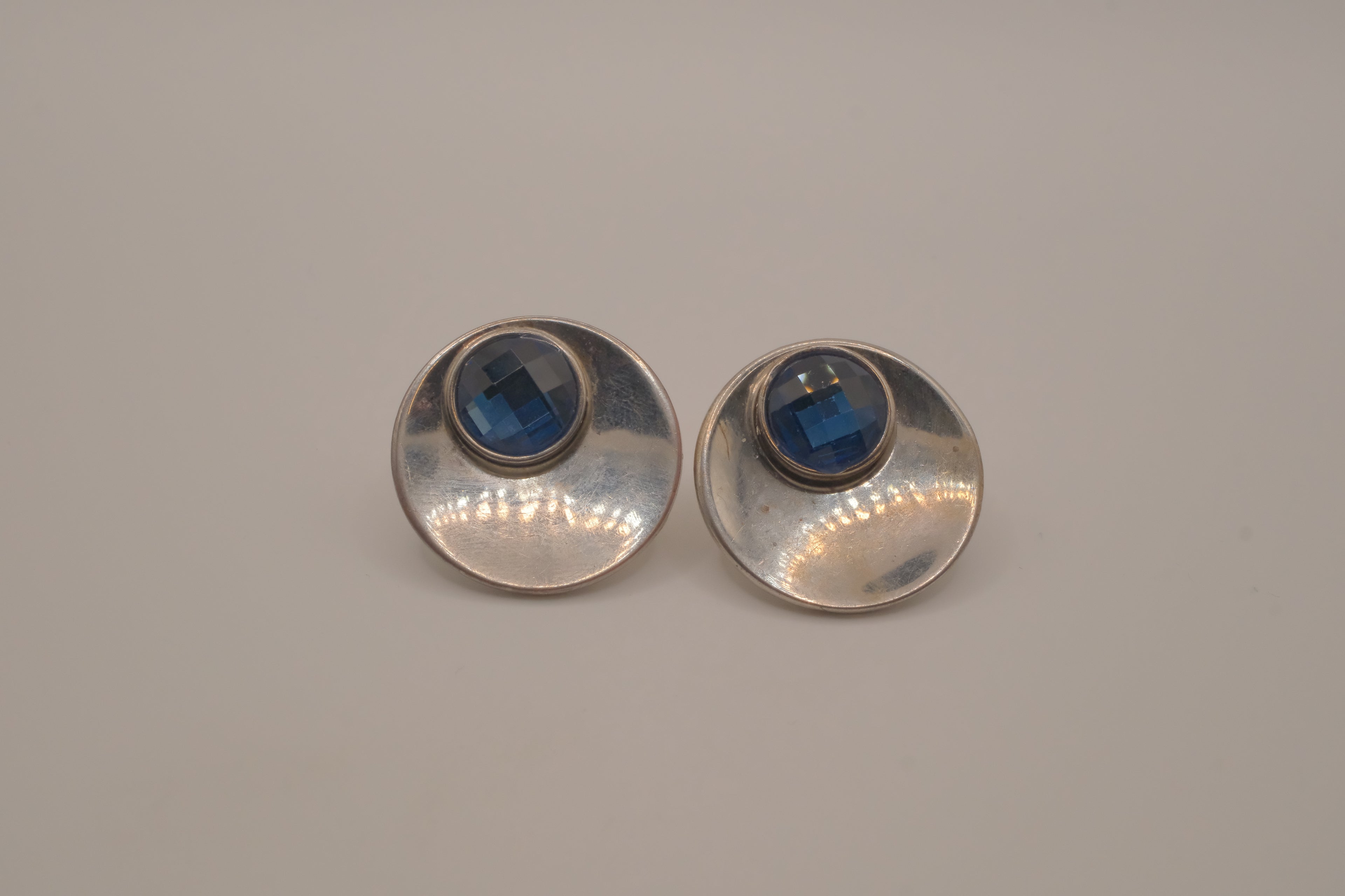 Vintage mid-century Blue stone earrings