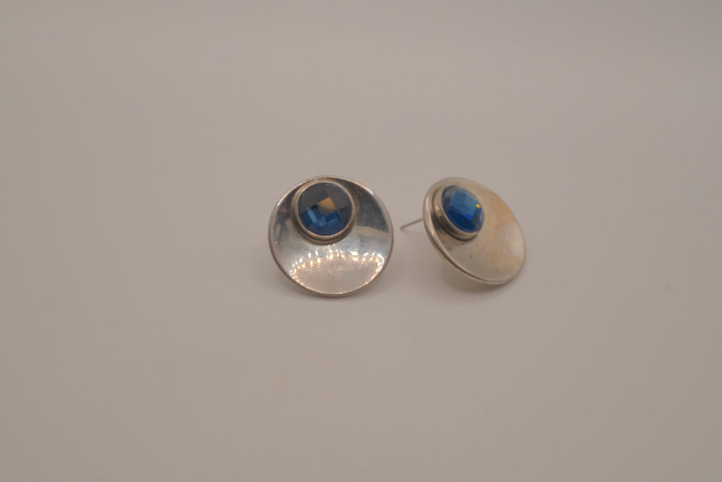 Vintage mid-century Blue stone earrings
