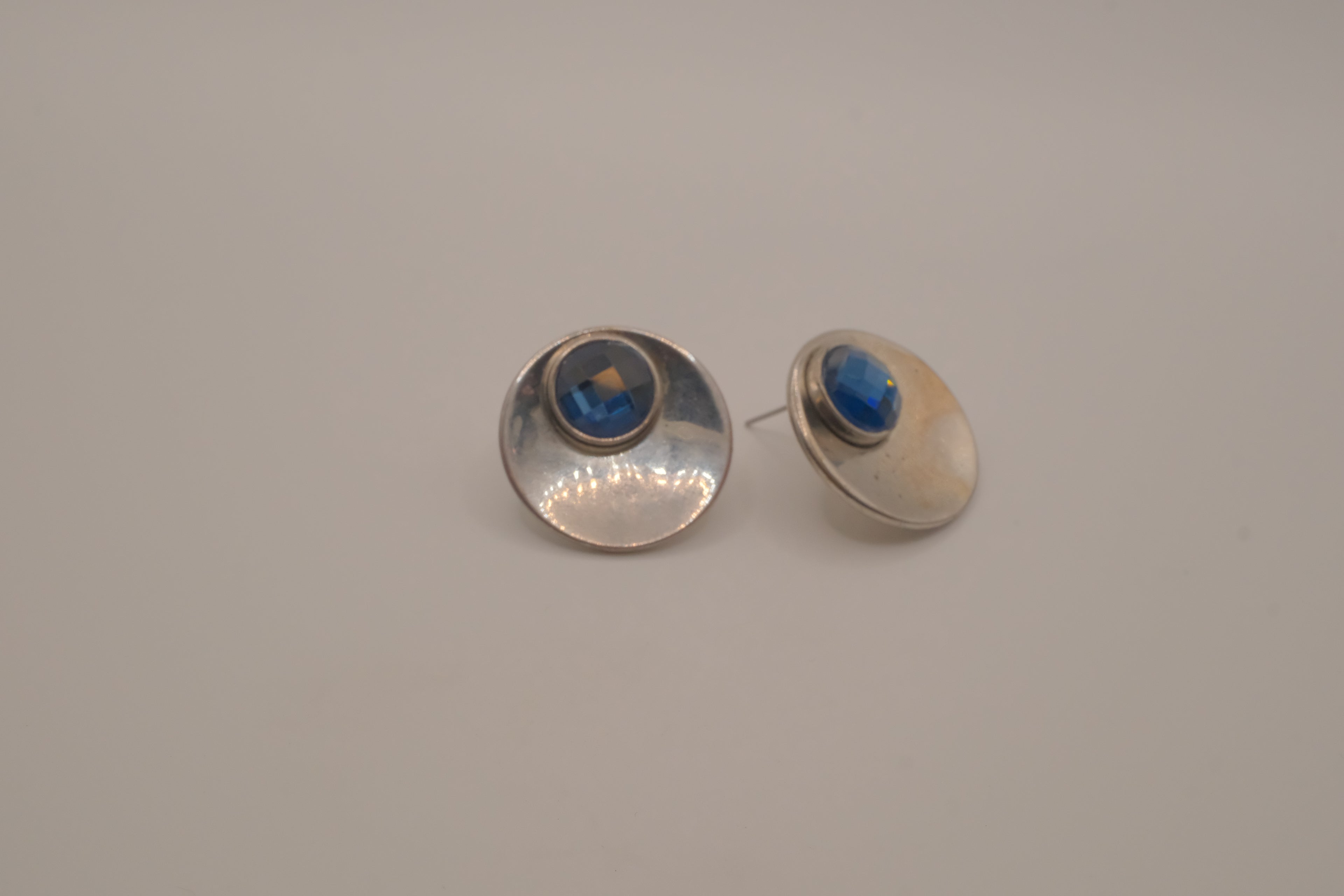 Vintage mid-century Blue stone earrings