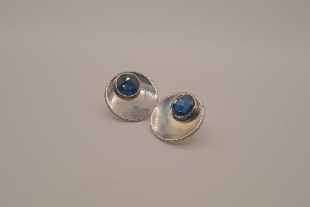 Vintage mid-century Blue stone earrings