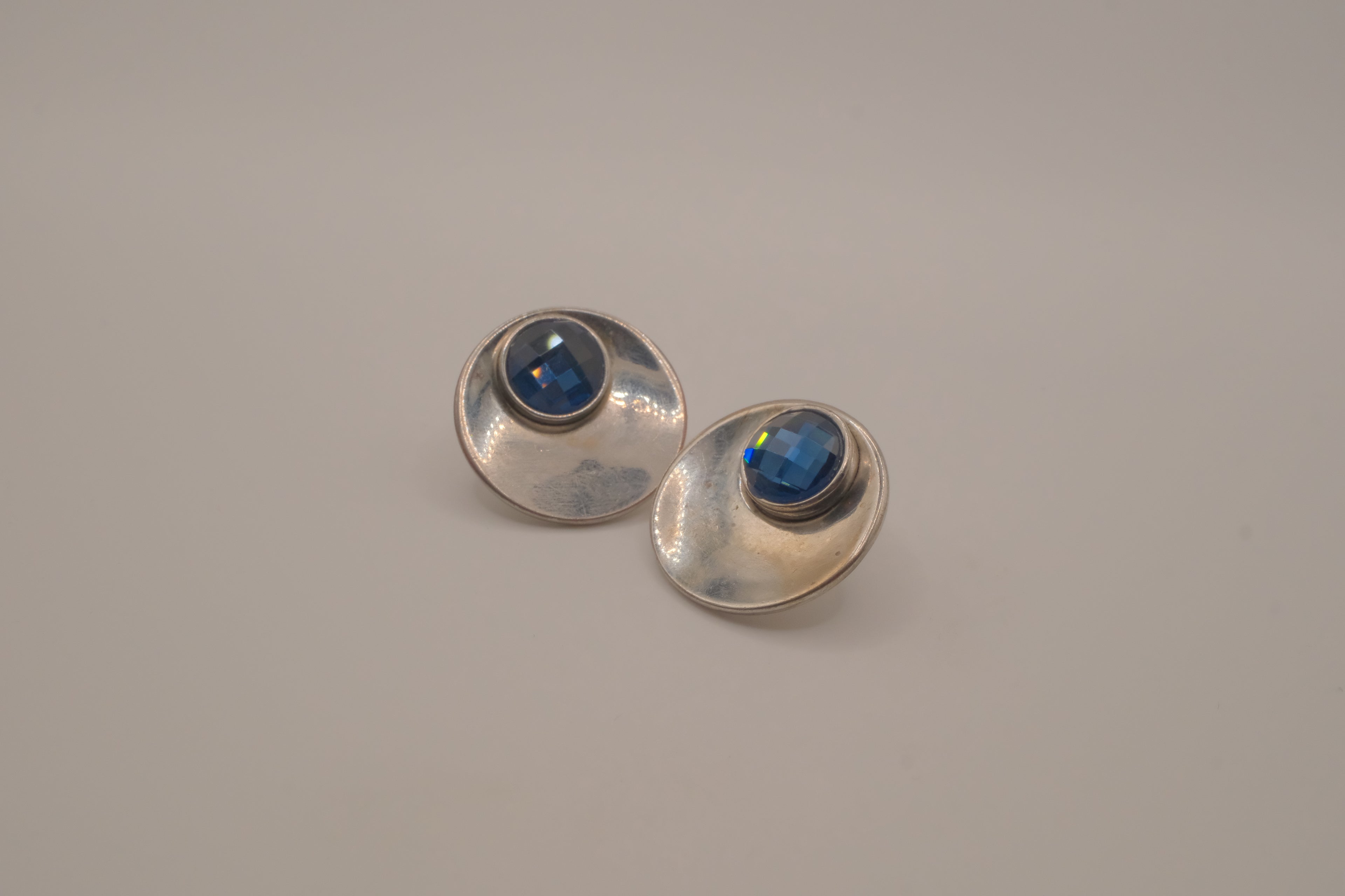 Vintage mid-century Blue stone earrings