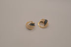 Vintage two-tone enamel twisted hoop earrings
