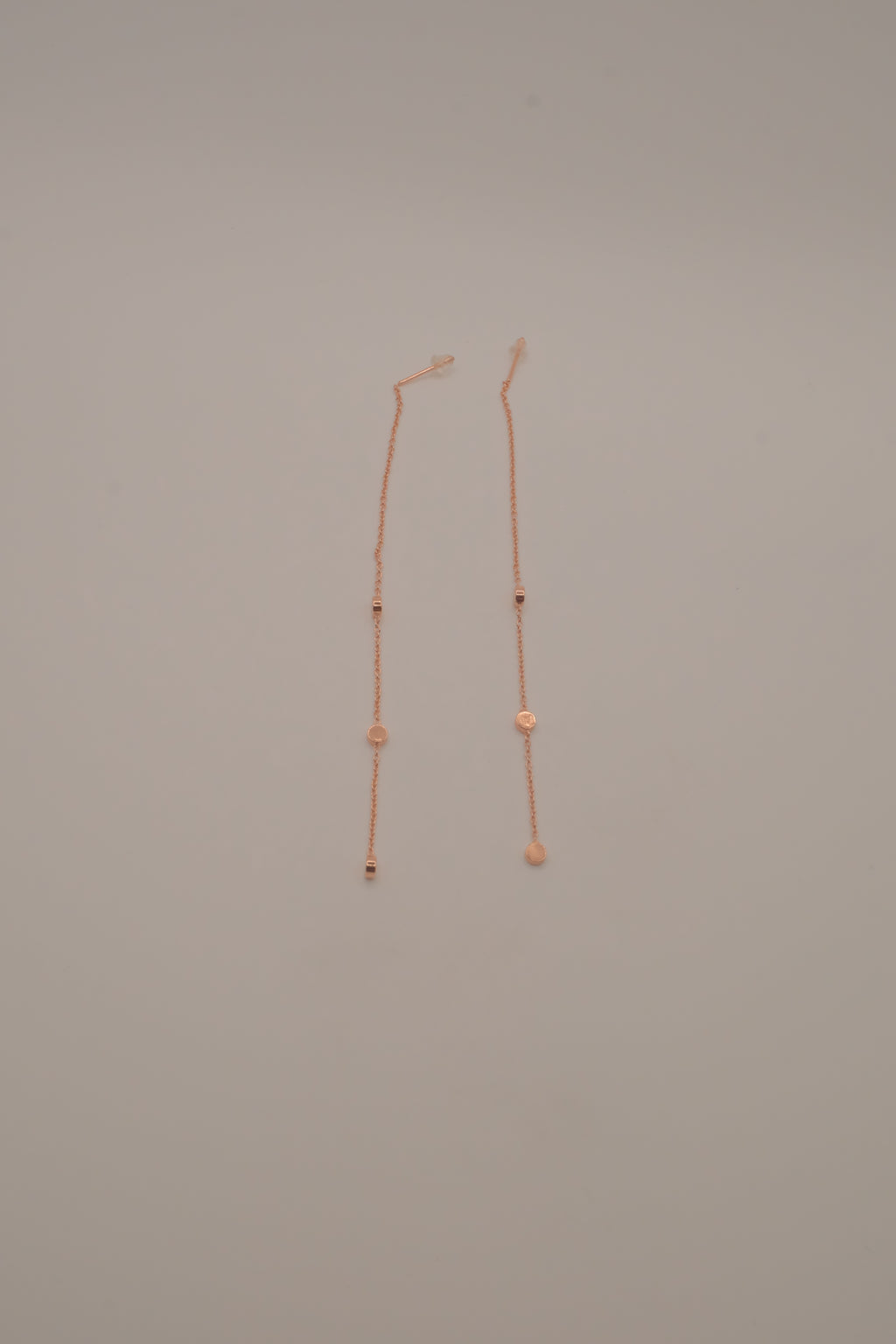 Rose Gold long dangle threader chain earrings