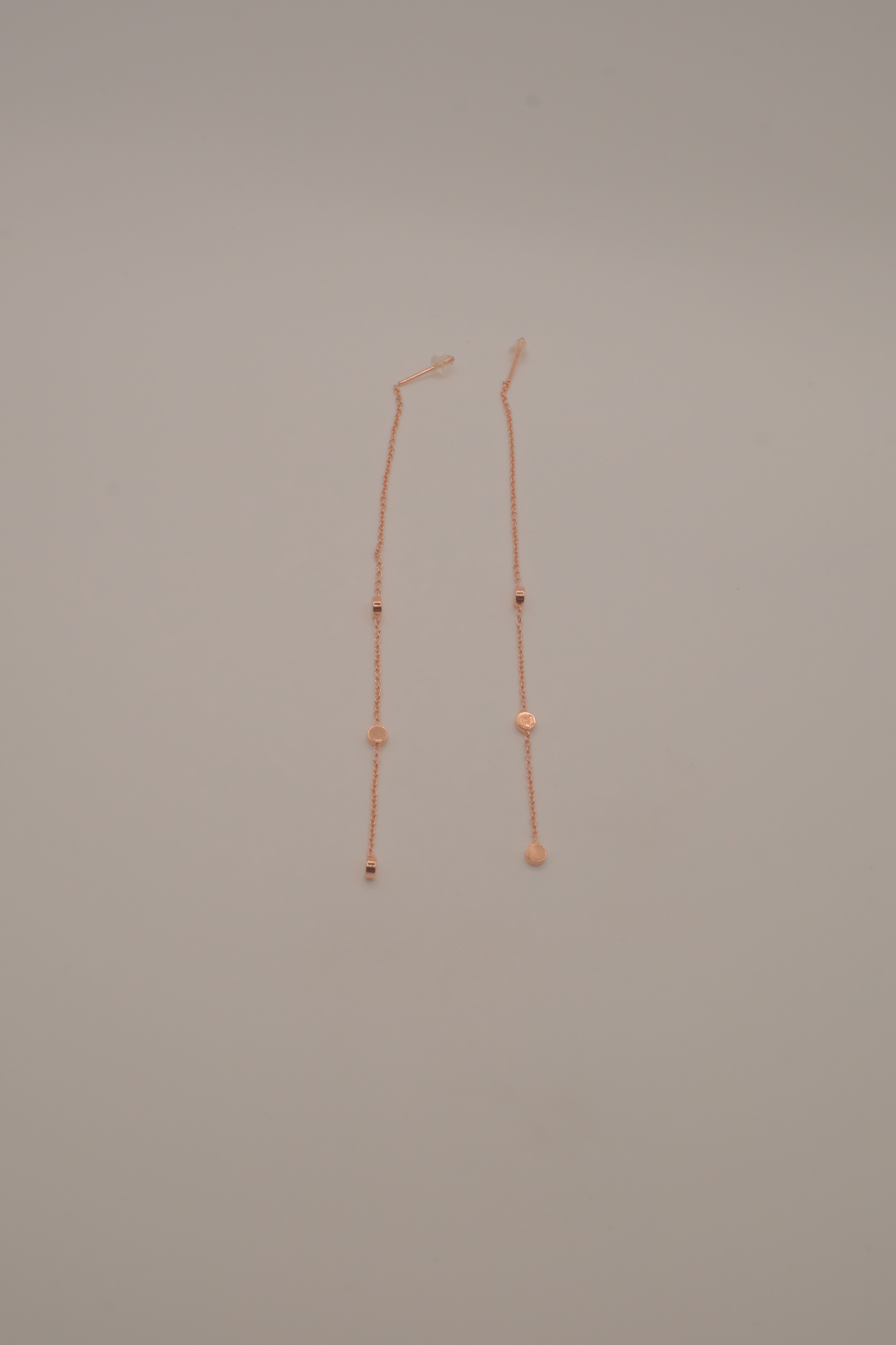 Rose Gold long dangle threader chain earrings