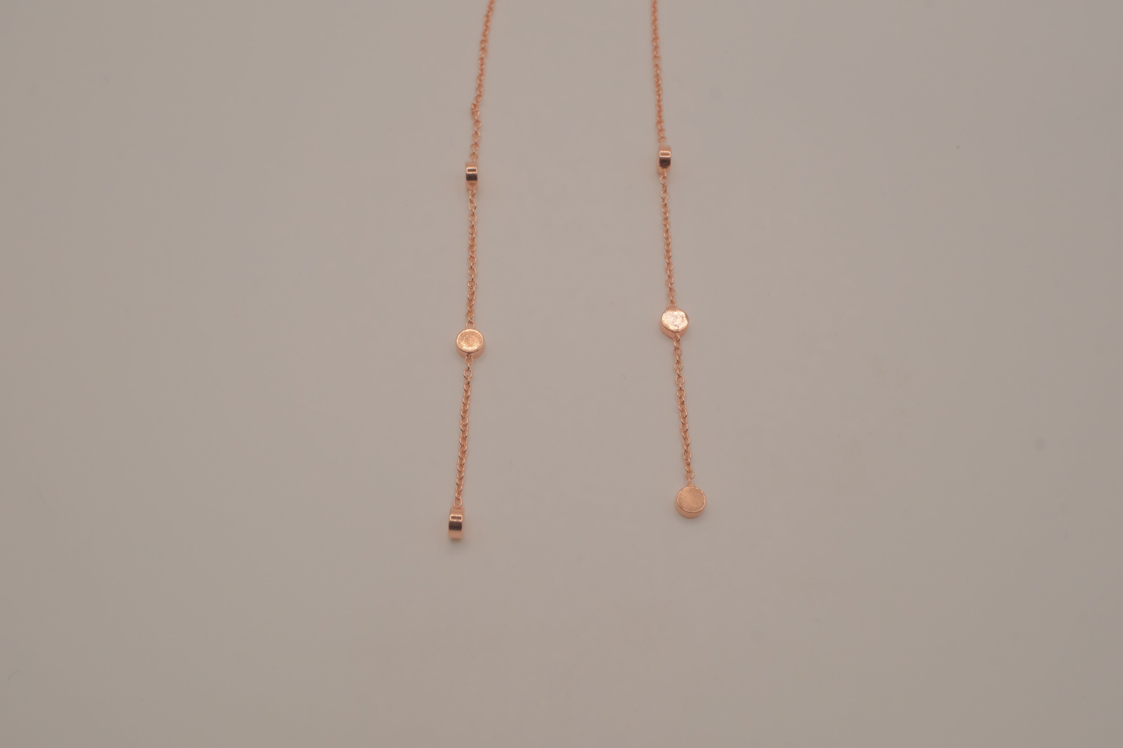 Rose Gold long dangle threader chain earrings