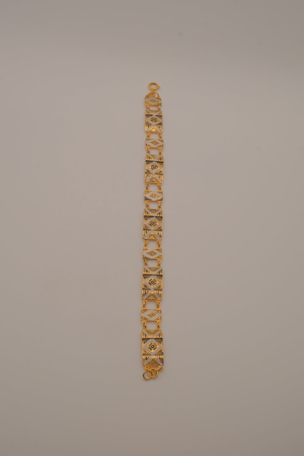 Vintage gold paneled link bracelet