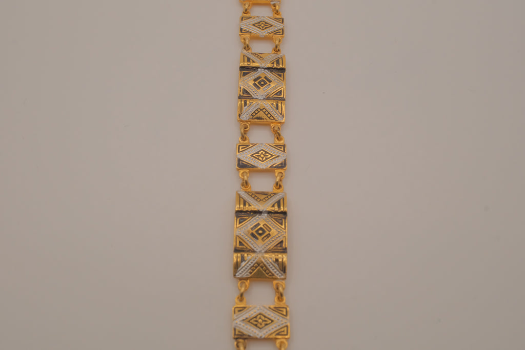 Vintage gold paneled link bracelet