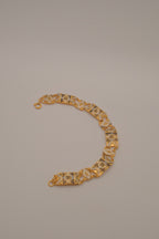 Vintage gold paneled link bracelet