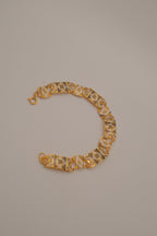 Vintage gold paneled link bracelet